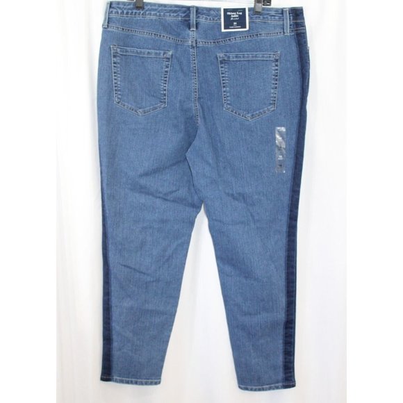 NWT Charter Club Womens Bristol Skinny Ankle Jeans Side Stripe 18 - Picture 4 of 5